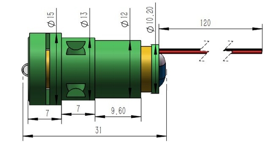 Modo de potência de saída CW de alta precisão Laser de linha verde para faixa de temperatura de -10 a 50C