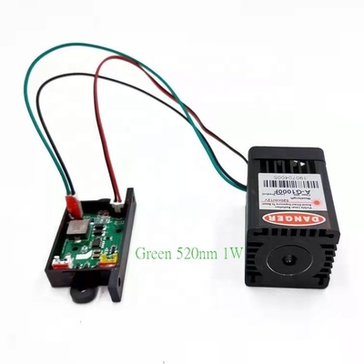 1W Modulo de Diodo Laser Verde 520nm Para Luz de Estágio Laser 2 KG Peso 3-5 minutos Tempo de Aumento