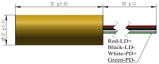 Laser verde de pequeno tamanho 532nm sem PCB Peso KG 0,01 KG CW Modo de potência de saída